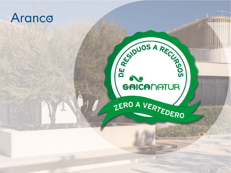 Aranco renueva el certificado “De Residuos a Recursos: Zero a Vertedero” de Saica Natur 